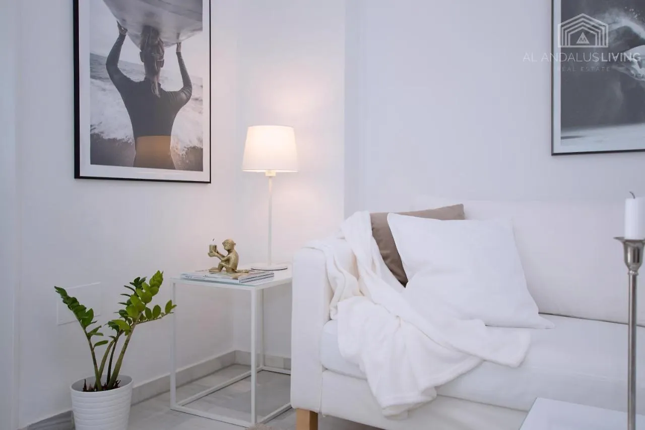 Scandinavian Seaview Terrace: Miraflores Beach Retreat Malaga Apartment