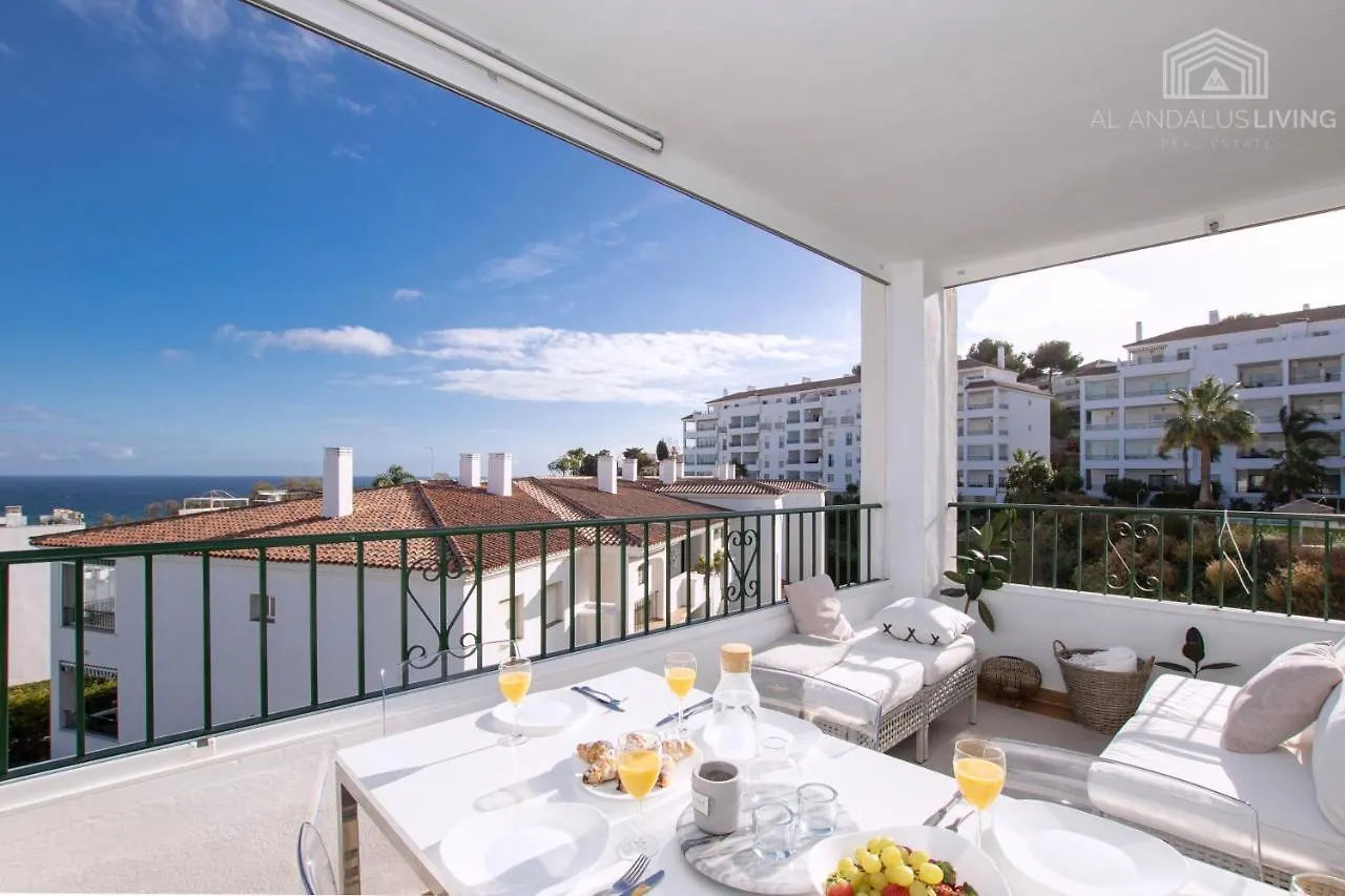 Scandinavian Seaview Terrace: Miraflores Beach Retreat Malaga Apartment