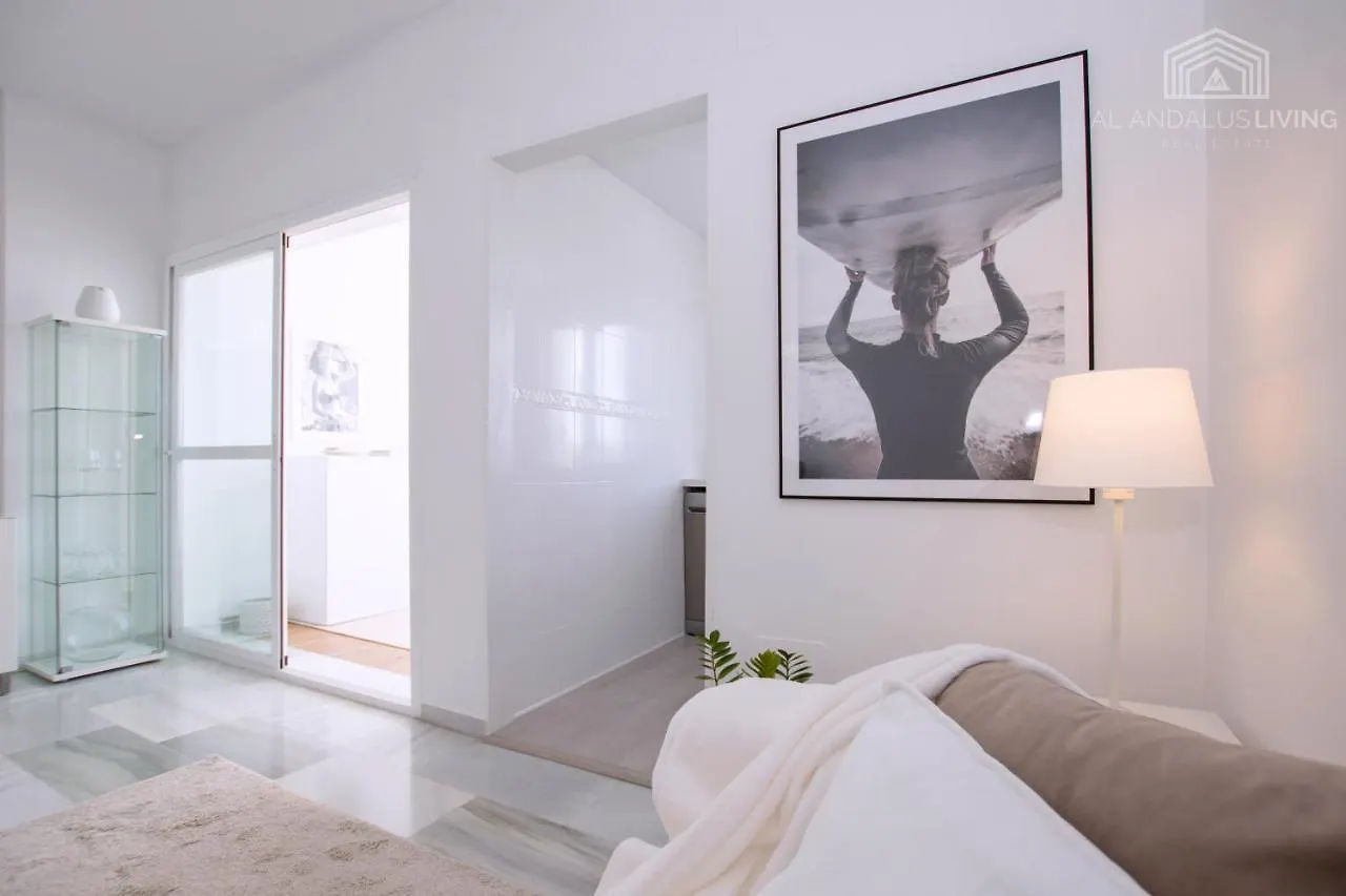 Scandinavian Seaview Terrace: Miraflores Beach Retreat Malaga Apartment